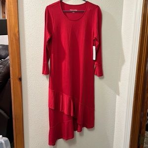 Soft surroundings asymmetric hem knit dress